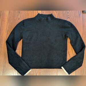 Love Over H8 100% Cashmere Mock Neck Black Sweater Quiet Luxury Minimalist Prepp